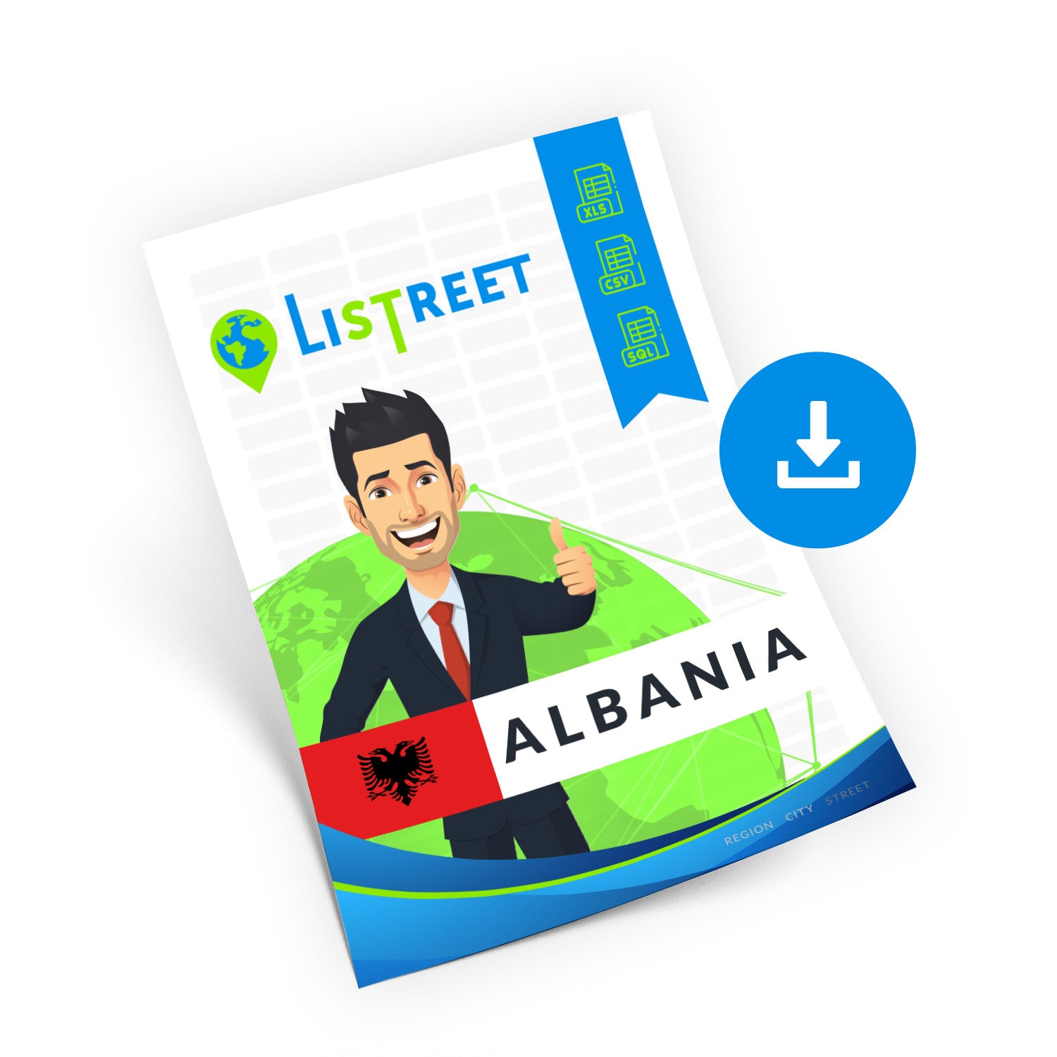 Albanien, Standortdatenbank, beste Datei