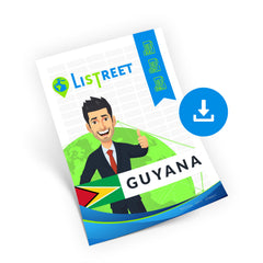 Base de données d'adresses, codes postaux et rues de Guyana - CSV, Excel, SQL