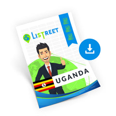 Straßen, Postleitzahlen & Adressdatenbank Uganda - CSV, Excel, SQL, XML